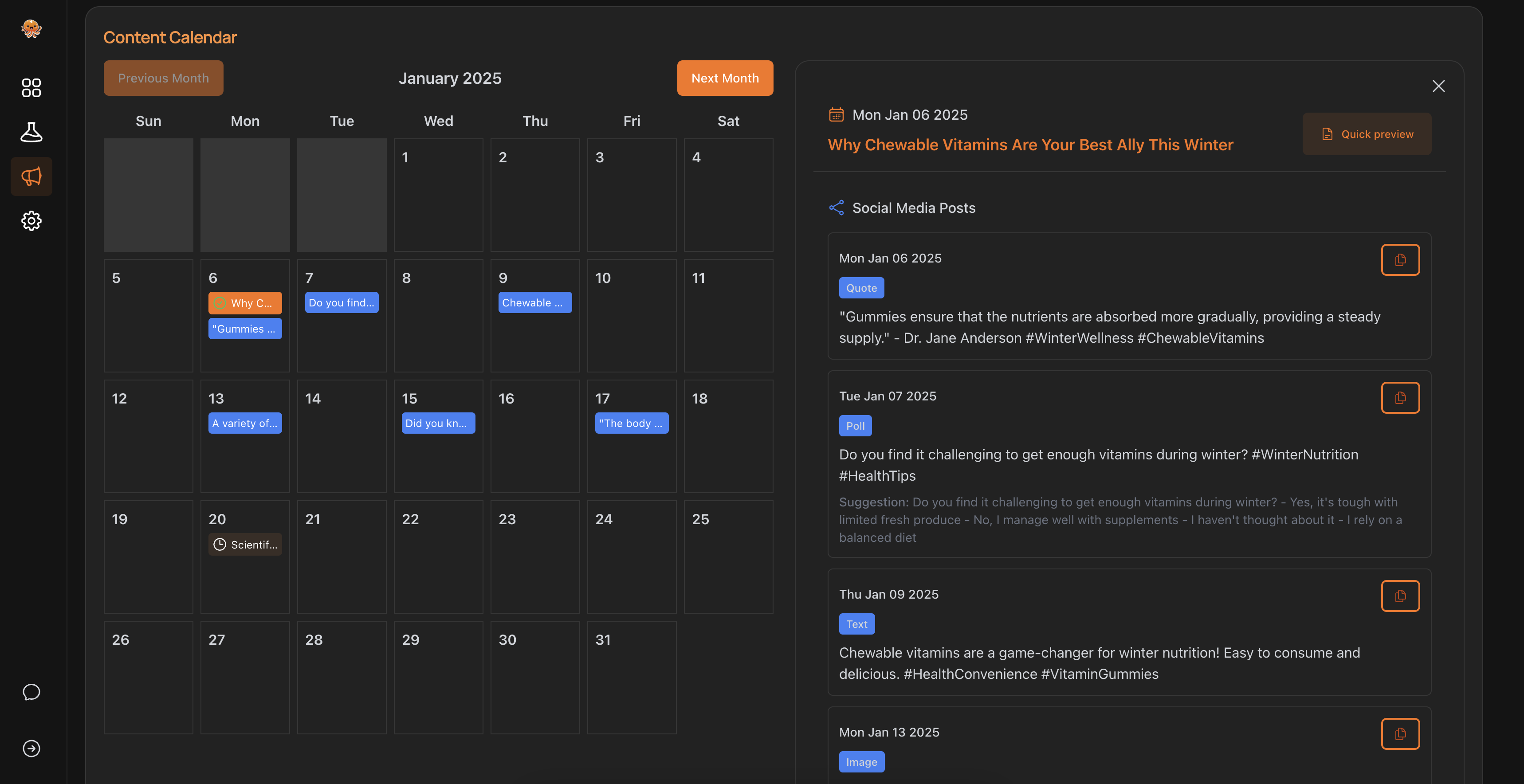 5. View your final campaign schedule